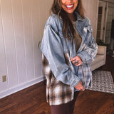 Let Mix it Up Plaid Denim Shacket