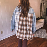 Let Mix it Up Plaid Denim Shacket