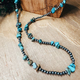 4MM 42" Turq Chip Necklace