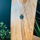 Single Mosaic Onyx Turq Chip Necklace