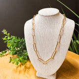 Paperclip Chain Hammered Simple Layering Necklace