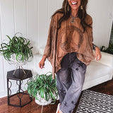 Washed Black Star Print Denim Barrel Pant