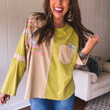 Sage Star Pocket Colorbock Long Sleeve