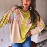 Sage Star Pocket Colorbock Long Sleeve