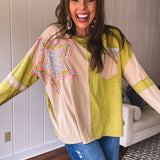 Sage Star Pocket Colorbock Long Sleeve
