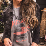 Black Wash Shirred Sleeve Crop Jacket
