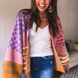Mix It All Together Plaid Leo Checker Cardigan