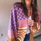 Mix It All Together Plaid Leo Checker Cardigan