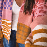 Mix It All Together Plaid Leo Checker Cardigan