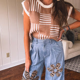 Cocoa Checker Stripe Sweater Vest