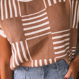 Cocoa Checker Stripe Sweater Vest