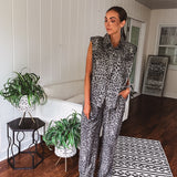 Grey Leopard Slouchy Two Piece Set