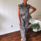 Grey Leopard Slouchy Two Piece Set