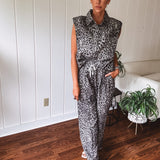 Grey Leopard Slouchy Two Piece Set