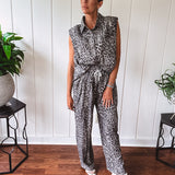Grey Leopard Slouchy Two Piece Set