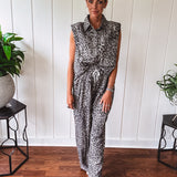 Grey Leopard Slouchy Two Piece Set