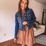 Dark Released Hem Denim Jacket