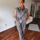 Grey Leopard Slouchy Two Piece Set