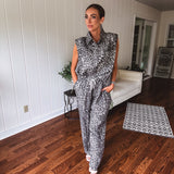 Grey Leopard Slouchy Two Piece Set