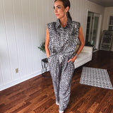Grey Leopard Slouchy Two Piece Set