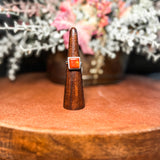 Tigers Eye Square Adjustable Ring