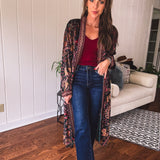 Jeweled Gypsy Emerald Floral Duster