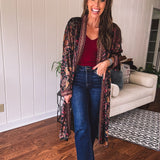Jeweled Gypsy Emerald Floral Duster