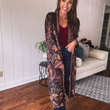Jeweled Gypsy Emerald Floral Duster