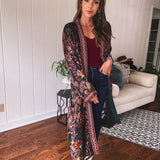 Jeweled Gypsy Emerald Floral Duster