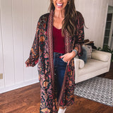 Jeweled Gypsy Emerald Floral Duster