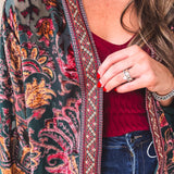 Jeweled Gypsy Emerald Floral Duster