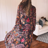 Jeweled Gypsy Emerald Floral Duster