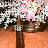 Thick 5 Stone Multi Row Onyx Stacker Ring