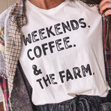 Weekends + Coffee + The Farm | Mom Crop Tee