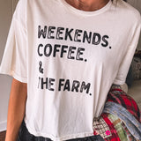 Weekends + Coffee + The Farm | Mom Crop Tee