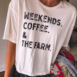 Weekends + Coffee + The Farm | Mom Crop Tee