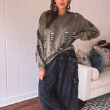 Vintage Moss Ripped & Rugged Crew