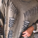 Vintage Moss Ripped & Rugged Crew