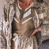 Livin' in Leo & Lace Twill Zip Jacket