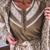A Little Crochet Lace Accent Long Sleeve