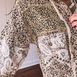Livin' in Leo & Lace Twill Zip Jacket