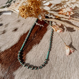 Large Turquoise + Navajo Pearl Necklace