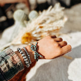 7" SS + Turq Bow Bracelet