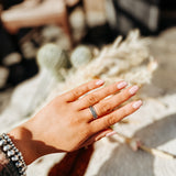 Smooth Oxidized Ball Stacker Ring