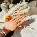 Double Turquoise Teardrop Wrap Ring