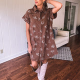 Cowboy Coffee Western Print Dress