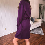 Plum On The Go Drawstring Waist Dress