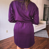 Plum On The Go Drawstring Waist Dress