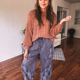 The Boho Current Navy Plaid Patchwork Pant