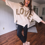 LOVE Leo Patch Pullover | Light Khaki